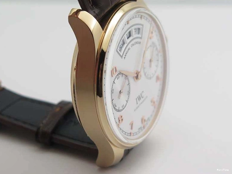 MIROTIME 0318 Portuguese Real PR Real Annual Calendar RG IW503504 YLF 1:1 Best Edition White Dial On Leather Strap A TimelessDesign 7242